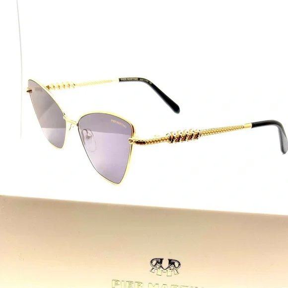 Gold & Black Metal Cat-Eye Sunglasses Hand-Set Bohemian  display picture 3